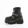 Demonia SHAKER-62 Black Vegan Platform Wedge Ankle Boots