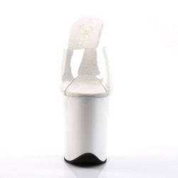Pleaser FLAMINGO-801 Transparent White Mules Women