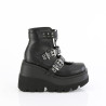 Demonia SHAKER-62 Black Vegan Platform Wedge Ankle Boots