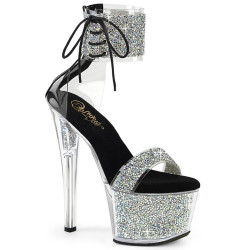 Pleaser SKY-327RSI Ankle Cuff Black Insole High Heels
