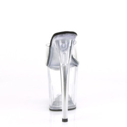 Pleaser FLAMINGO-801 Transparent Black Mules Women