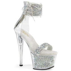 Pleaser SKY-327RSI Ankle Cuff Silver Insole High Heels