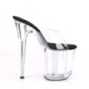 Pleaser FLAMINGO-801 Transparent Black Mules Women