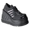 Demonia STOMP-08 Black Punk Goth Platform Wedge Boots