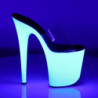 Pleaser FLAMINGO-801UV Transparent Neon White Mules
