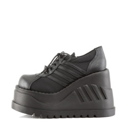 Demonia STOMP-08 Black Punk Goth Platform Wedge Boots