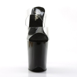 Pleaser FLAMINGO-802 Transparent Black Mules Women