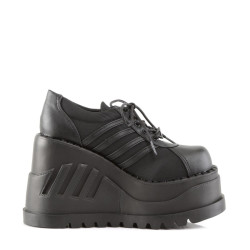 Demonia STOMP-08 Black Punk Goth Platform Wedge Boots