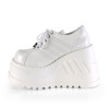 Demonia STOMP-08 White Punk Goth Platform Wedge Boots