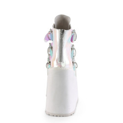 Demonia SWING-105 Pearl Vegan Platform Buckle Boots