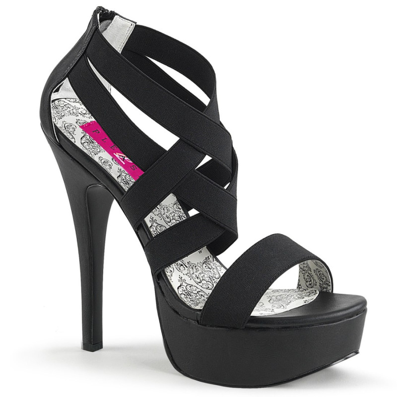 Pleaser Pink Label TEEZE-47W Elasticated Band Heels Men Pleaser Pink Label TEEZE-47W Elasticated Band Heels Men