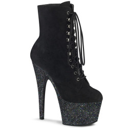 Pleaser ADORE-1020FSMG Black Vegan Suede Glitter Sale