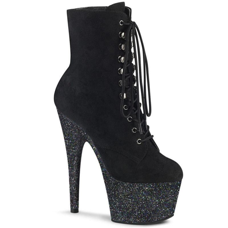 Pleaser ADORE-1020FSMG Black Vegan Suede Glitter Sale