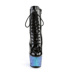 Pleaser ADORE-1020LG Black Patent Blue Glitter Sale