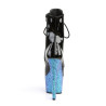 Pleaser ADORE-1020LG Black Patent Blue Glitter Sale