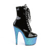 Pleaser ADORE-1020LG Black Patent Blue Glitter Sale
