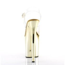 Pleaser FLAMINGO-808 Gold Chrome Platform Pole Dance Shoes