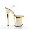 Pleaser FLAMINGO-808 Gold Chrome Platform Pole Dance Shoes