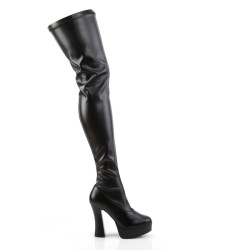 Pleaser ELECTRA-3000Z Vegan Platform Thigh High Boots