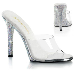 Fabulicious GALA-01DM Transparent Silver Strass Mules