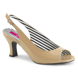 Pleaser Pink Label JENNA-02 Cream Patent Sale Women