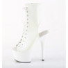 Pleaser ADORE-1016 White Patent High Heeled Ankle Boots