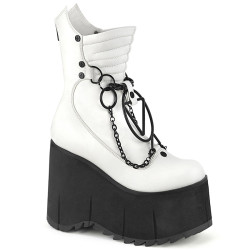 Demonia KERA-130 White Vegan Platform Boots Women