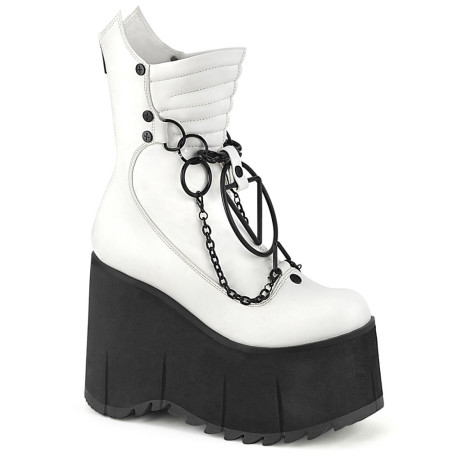 Demonia KERA-130 White Vegan Platform Boots Women