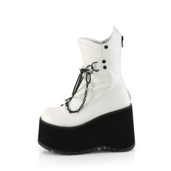 Demonia KERA-130 White Vegan Platform Boots Women