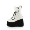 Demonia KERA-130 White Vegan Platform Boots Women