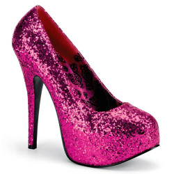 Pleaser Pink Label TEEZE-06GW Pink Glitter Pumps Men