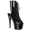 Pleaser ADORE-1016 Black Patent High Heeled Ankle Boots