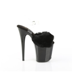 Pleaser FLAMINGO-808FUR Black Fur High Heels Pole Shoes