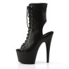 Pleaser ADORE-1016 Black Vegan Leather Ankle Boots