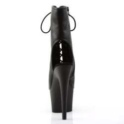 Pleaser ADORE-1016 Black Vegan Leather Ankle Boots