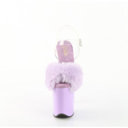 Pleaser FLAMINGO-808FUR Lavender Fur High Heels Pole Shoes