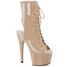 Pleaser ADORE-1016 Nude Patent High Heeled Ankle Boots