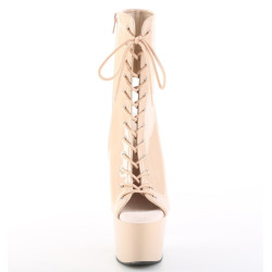 Pleaser ADORE-1016 Nude Patent High Heeled Ankle Boots
