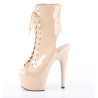 Pleaser ADORE-1016 Nude Patent High Heeled Ankle Boots