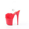 Pleaser FLAMINGO-808FUR Red Fur High Heels Pole Shoes