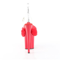 Pleaser FLAMINGO-808FUR Red Fur High Heels Pole Shoes