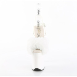 Pleaser FLAMINGO-808FUR White Fur High Heels Pole Shoes