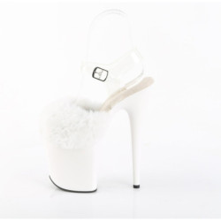 Pleaser FLAMINGO-808FUR White Fur High Heels Pole Shoes