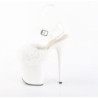 Pleaser FLAMINGO-808FUR White Fur High Heels Pole Shoes