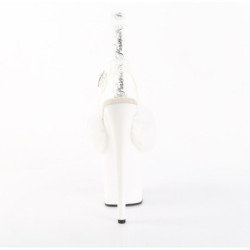 Pleaser FLAMINGO-808FUR White Fur High Heels Pole Shoes