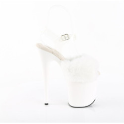 Pleaser FLAMINGO-808FUR White Fur High Heels Pole Shoes