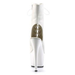 Pleaser ADORE-1016 White Vegan Leather Ankle Boots