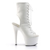 Pleaser ADORE-1016 White Vegan Leather Ankle Boots