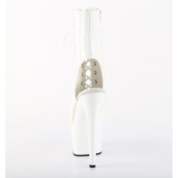 Pleaser ADORE-1016 White Patent High Heeled Ankle Boots