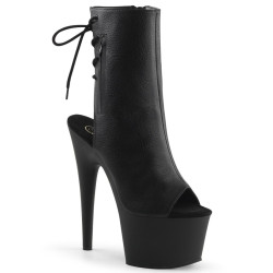Pleaser ADORE-1018 Black Vegan Leather Ankle Boots
